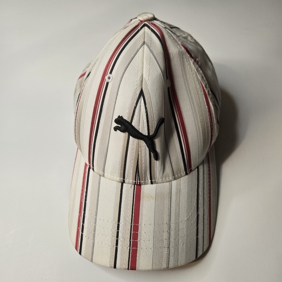 Puma Men's Tan, White & Black Pinstripe Baseball Cap With Logo - Picture 3 of 6